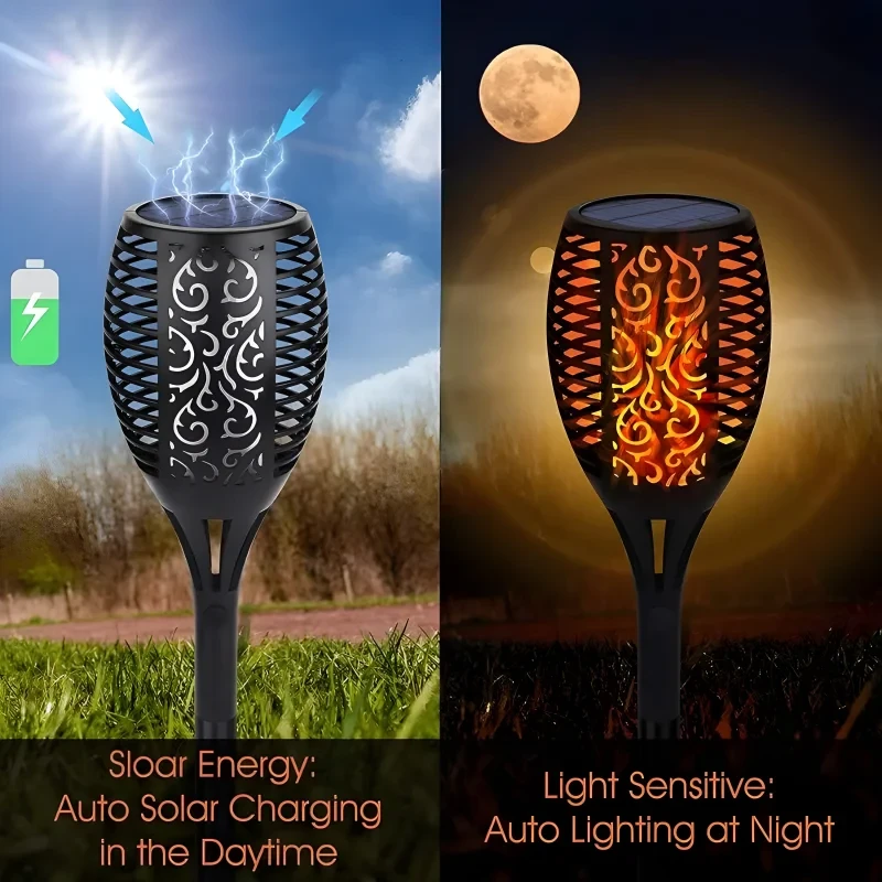 Solar Flame LED Light Lamp Enhance Your Outdoors With Stunning Decoration