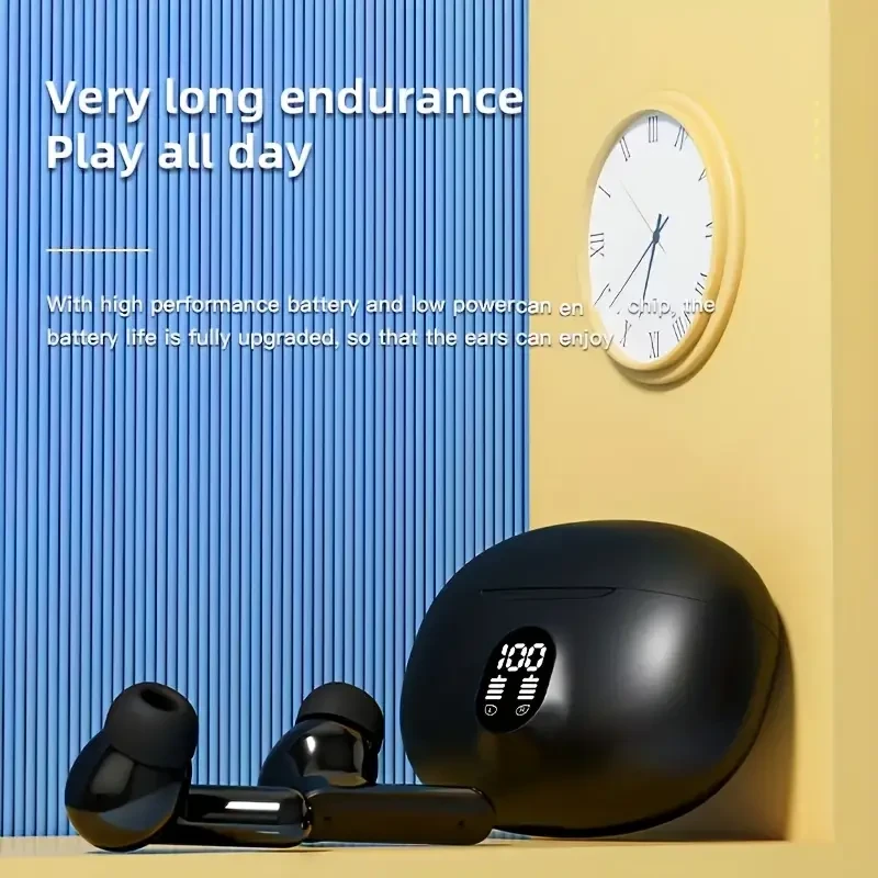 Wireless Earbuds with Hi-Fi HD Stereo Sound, LED Display, Sweat-Resistant Design for Sports/Music/Gaming, Advanced Voice-Cancelling, Rapid USB Charging Case - Touch Control, Wireless In-Ear Headphones
